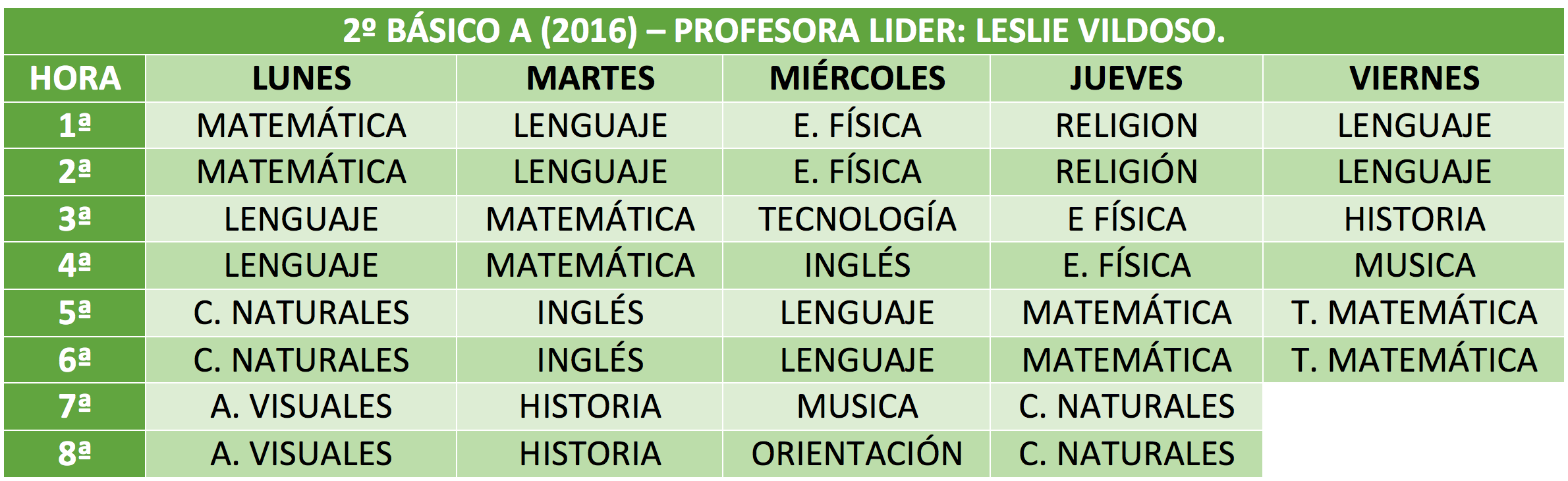 2ºAHorario2016