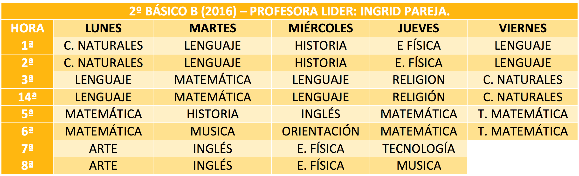 2ºBHorario2016