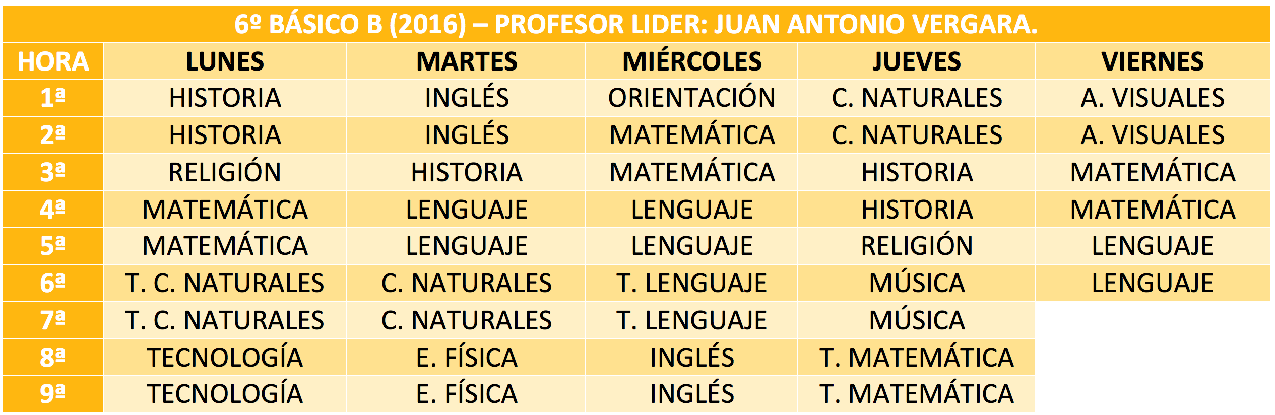 6ºBHorario2016