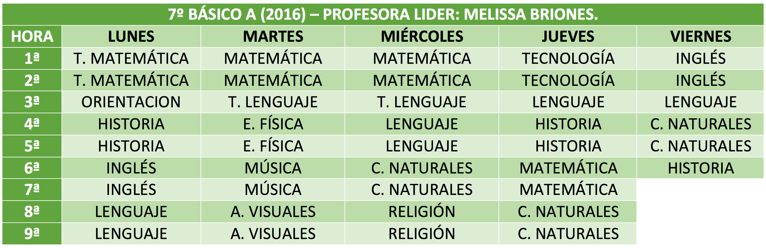 7ºAHorario2016